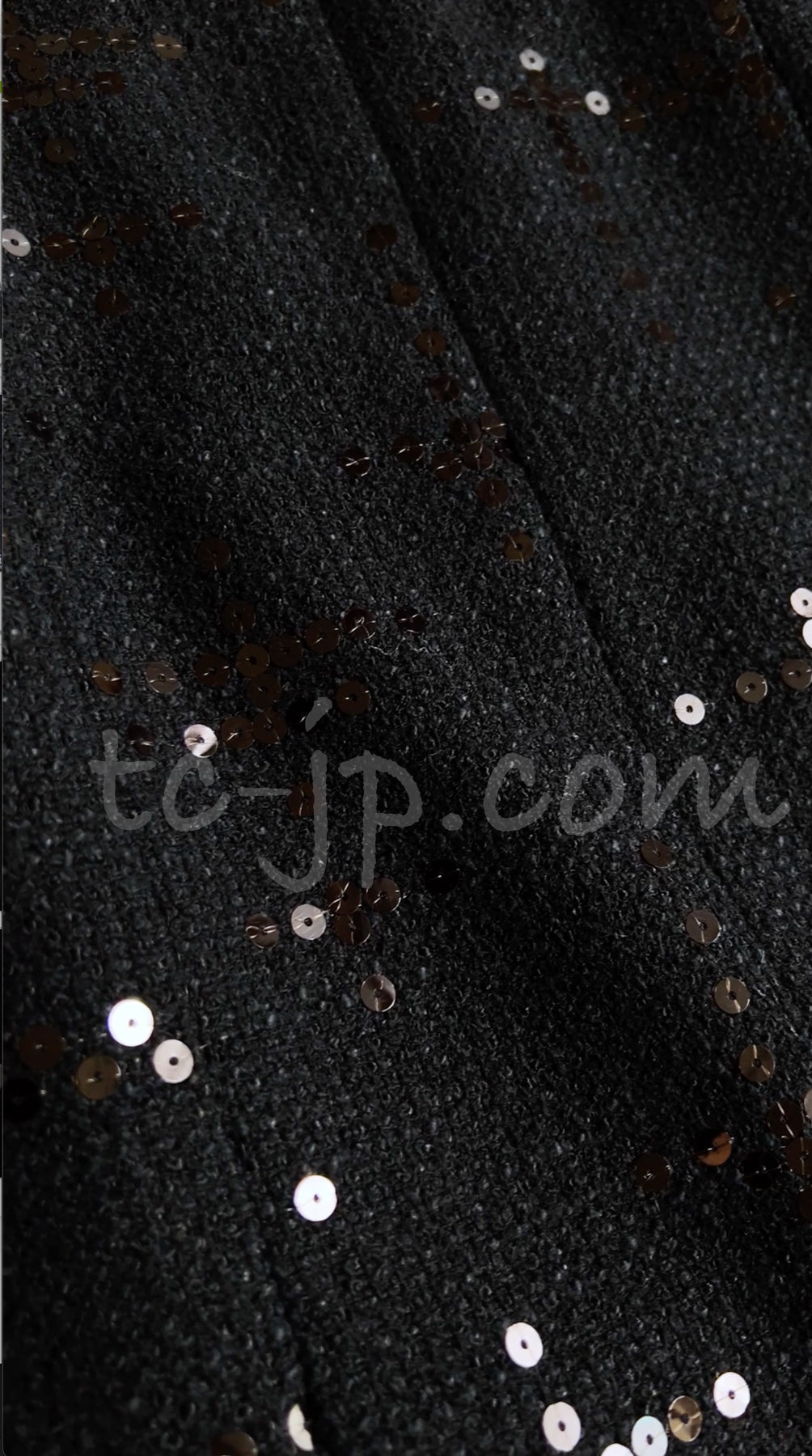 CHANEL 02A Black Lesage Sequin Cotton Wool Skirt 34 40 シャネル ブラック ルサージュ スパンコール コットン ウール スカート 即発