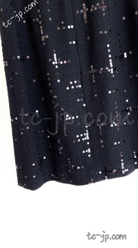 CHANEL 02A Black Lesage Sequin Cotton Wool Skirt 34 40 シャネル ブラック ルサージュ スパンコール コットン ウール スカート 即発