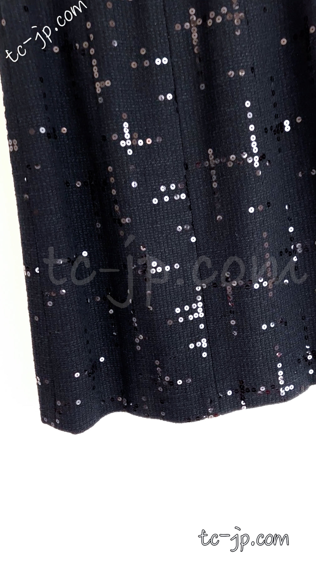 CHANEL 02A Black Lesage Sequin Cotton Wool Skirt 34 40 シャネル ブラック ルサージュ スパンコール コットン ウール スカート 即発