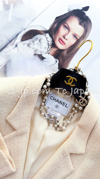 CHANEL 99S Creme Ivory Double CC Logo Wool Jacket 42 シャネル クリーム アイボリー ダブル ココボタン ジャケット 即発