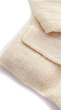 CHANEL 99S Creme Ivory Double CC Logo Wool Jacket 42 シャネル クリーム アイボリー ダブル ココボタン ジャケット 即発