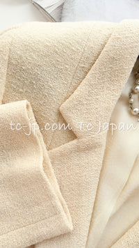 CHANEL 99S Creme Ivory Double CC Logo Wool Jacket 42 シャネル クリーム アイボリー ダブル ココボタン ジャケット 即発