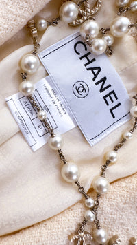 CHANEL 99S Creme Ivory Double CC Logo Wool Jacket 42 シャネル クリーム アイボリー ダブル ココボタン ジャケット 即発