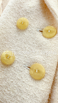 CHANEL 99S Creme Ivory Double CC Logo Wool Jacket 42 シャネル クリーム アイボリー ダブル ココボタン ジャケット 即発
