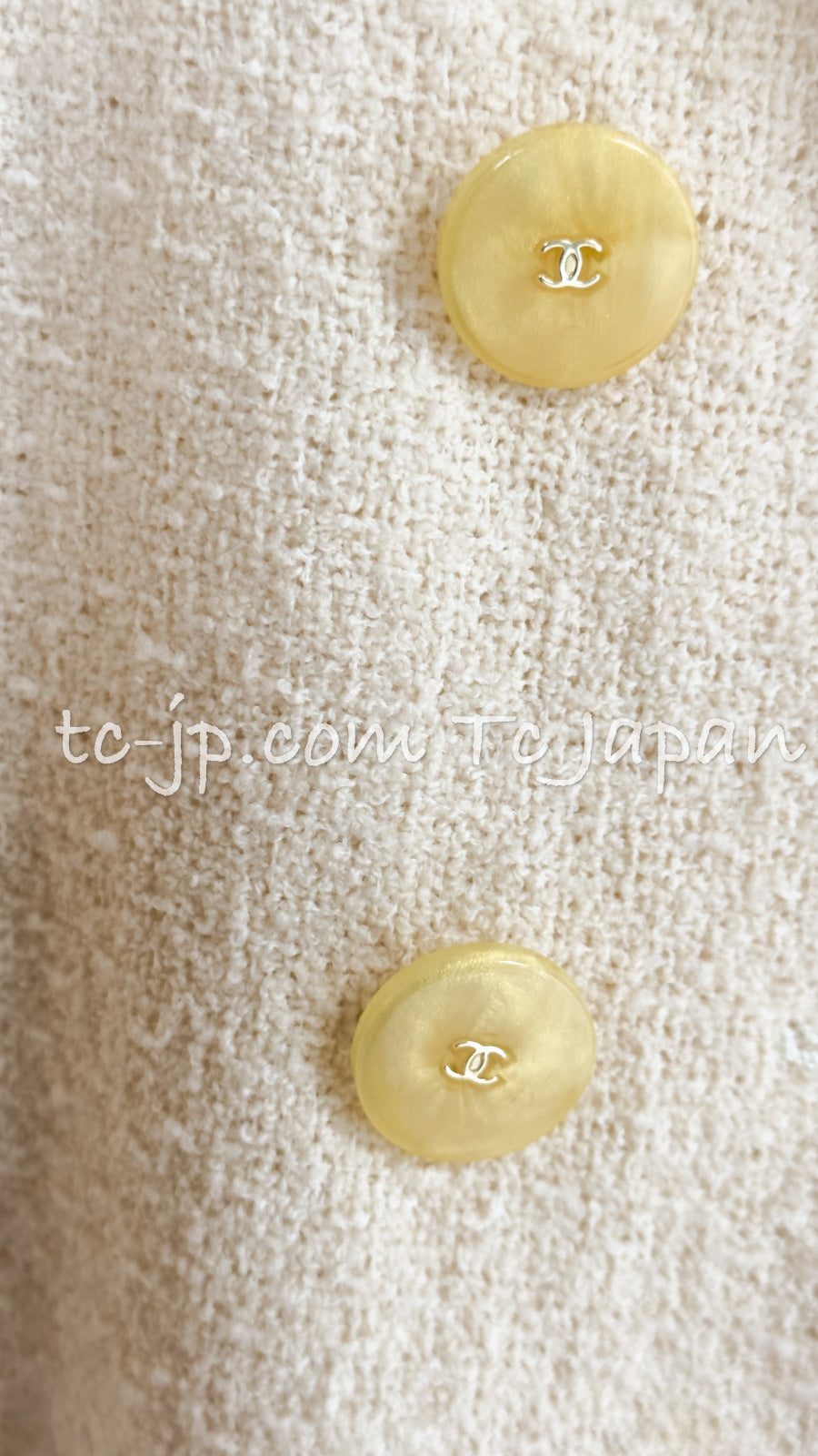 CHANEL 99S Creme Ivory Double CC Logo Wool Jacket 42 シャネル クリーム アイボリー ダブル ココボタン ジャケット 即発
