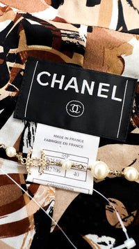CHANEL 05S Black Brown Beige Cotton Tweed Jacket 40 10