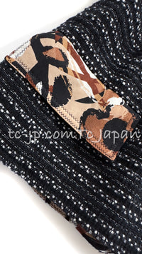 CHANEL 05S Black Brown Beige Cotton Tweed Jacket 40 6