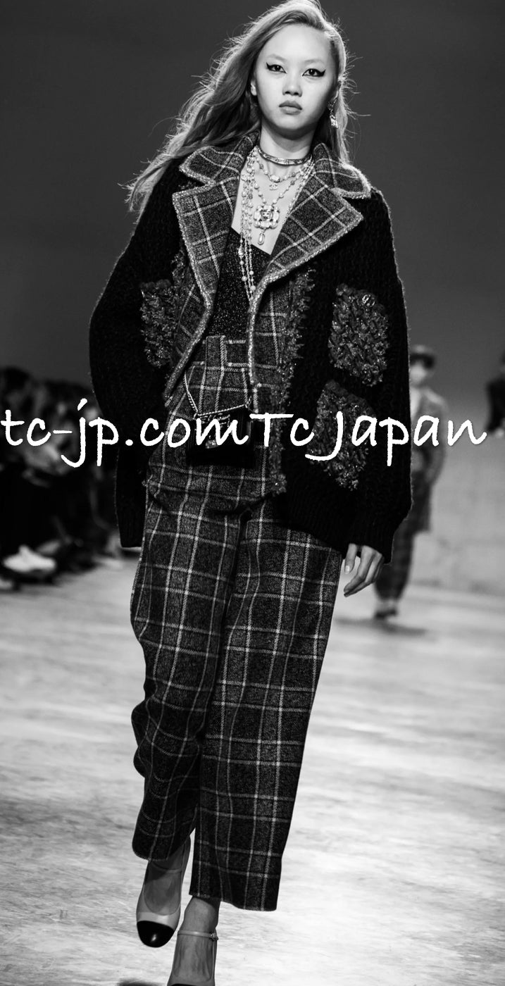 CHANEL 22PF Gray Check Camel Hair Wool Jacket Coat 36 38 40 シャネル グレー チェック キャメルヘアー ウール ジャケット コート 即発