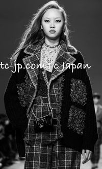 CHANEL 22PF Gray Check Camel Hair Wool Jacket Coat 36 38 40 シャネル グレー チェック キャメルヘアー ウール ジャケット コート 即発