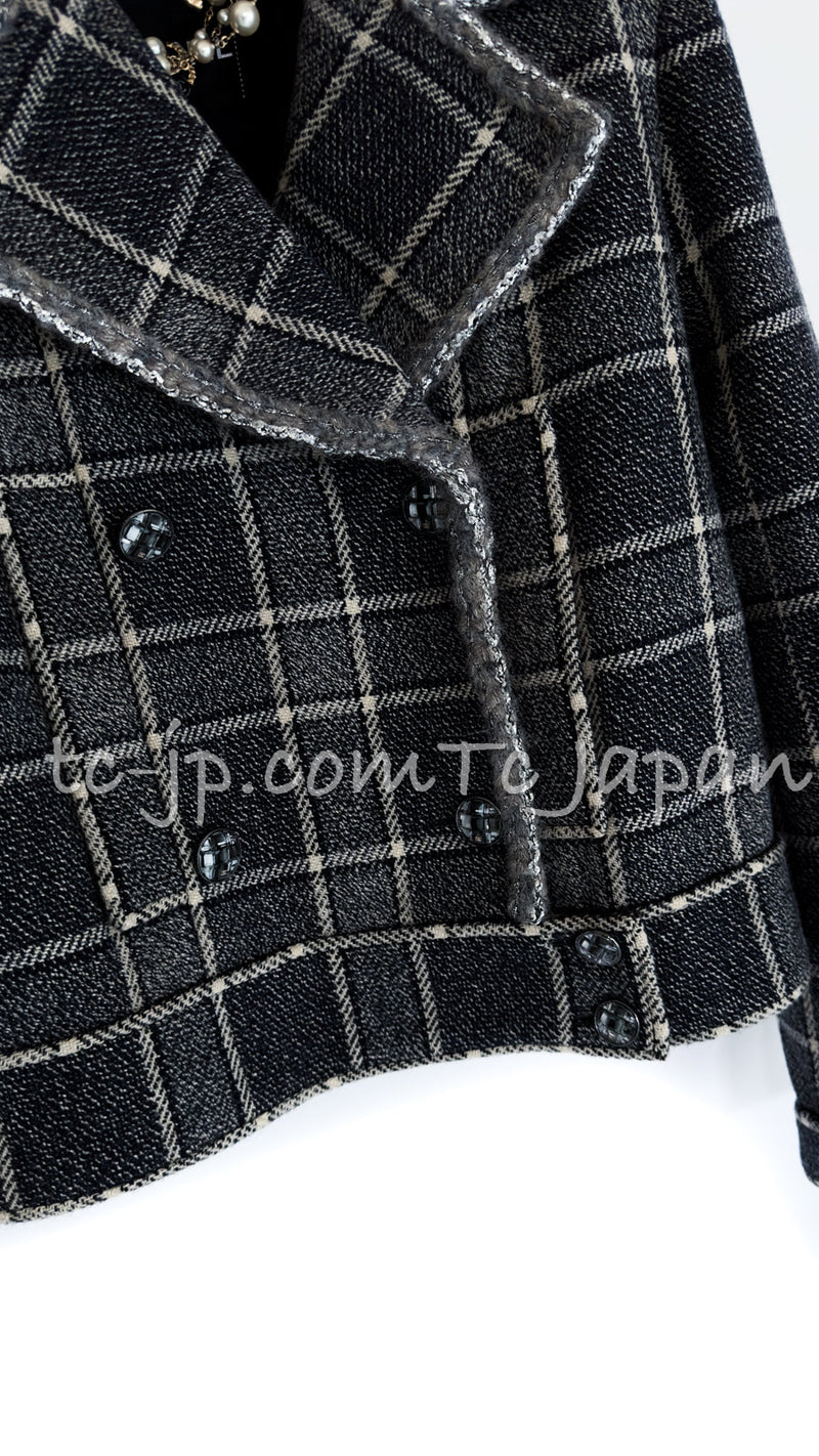 CHANEL 22PF Gray Check Camel Hair Wool Jacket Coat 36 38 40 シャネル グレー チェック キャメルヘアー ウール ジャケット コート 即発