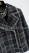 CHANEL 22PF Gray Check Camel Hair Wool Jacket Coat 36 38 40 シャネル グレー チェック キャメルヘアー ウール ジャケット コート 即発