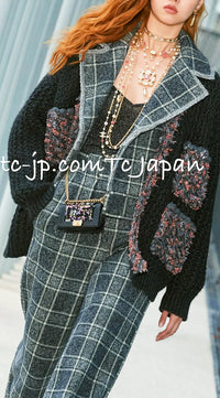 CHANEL 22PF Gray Check Camel Hair Wool Jacket Coat 36 38 40 シャネル グレー チェック キャメルヘアー ウール ジャケット コート 即発