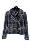 CHANEL 22PF Gray Check Camel Hair Wool Jacket Coat 36 38 40 シャネル グレー チェック キャメルヘアー ウール ジャケット コート 即発