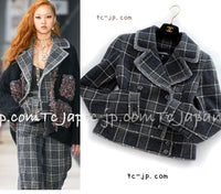 CHANEL 22PF Gray Check Camel Hair Wool Jacket Coat 36 38 40 シャネル グレー チェック キャメルヘアー ウール ジャケット コート 即発