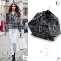 CHANEL 22PF Gray Check Camel Hair Wool Jacket Coat 36 38 40 シャネル グレー チェック キャメルヘアー ウール ジャケット コート 即発 - TC JAPAN