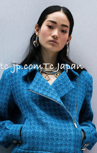 CHANEL 19A Blue Riders Wool Tweed Jacket 36 38 40 シャネル ブルー ライダース ウール ツイード ジャケット 即発