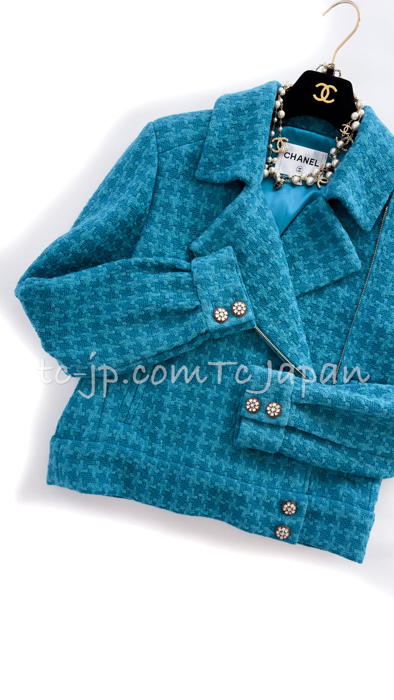 CHANEL 19A Blue Riders Wool Tweed Jacket 36 38 40 シャネル ブルー ライダース ウール ツイード ジャケット 即発