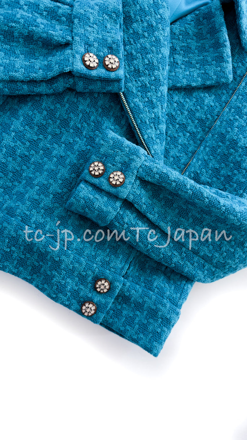 CHANEL 19A Blue Riders Wool Tweed Jacket 36 38 40 シャネル ブルー ライダース ウール ツイード ジャケット 即発