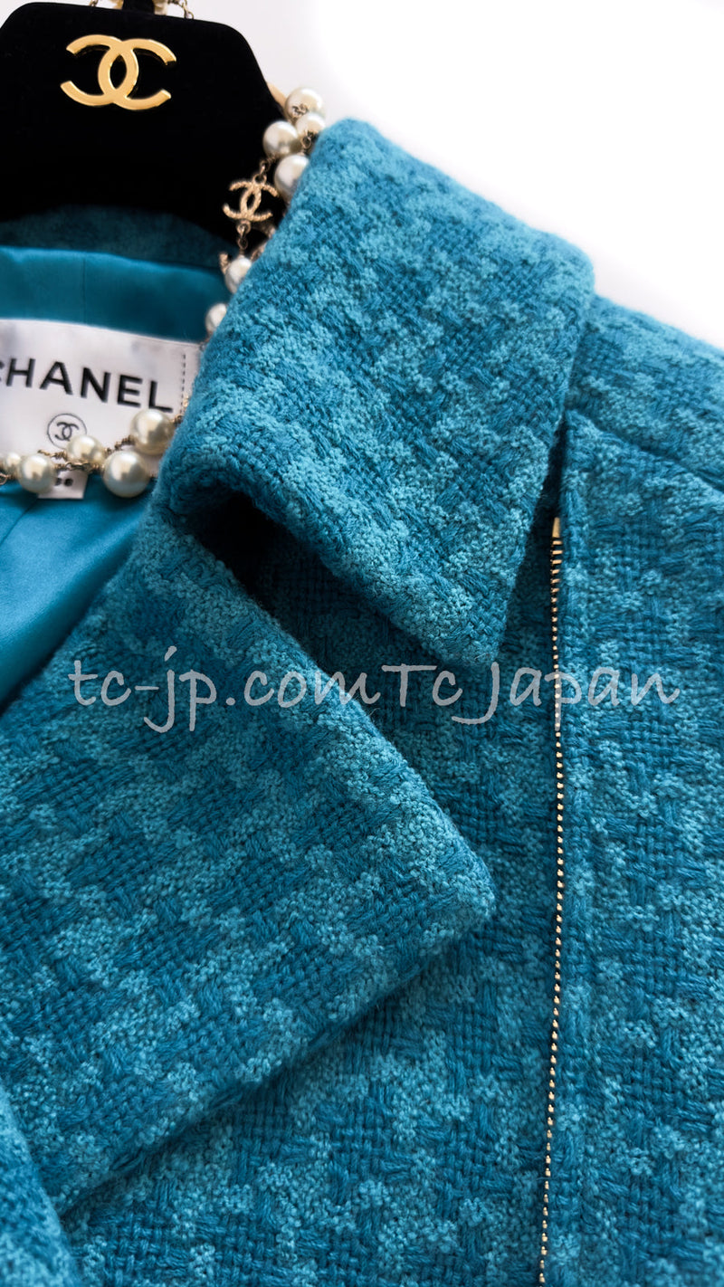 CHANEL 19A Blue Riders Wool Tweed Jacket 36 38 40 シャネル ブルー ライダース ウール ツイード ジャケット 即発