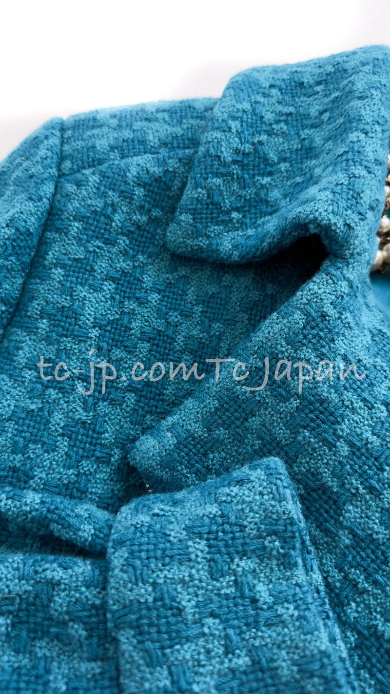 CHANEL 19A Blue Riders Wool Tweed Jacket 36 38 40 シャネル ブルー ライダース ウール ツイード ジャケット 即発