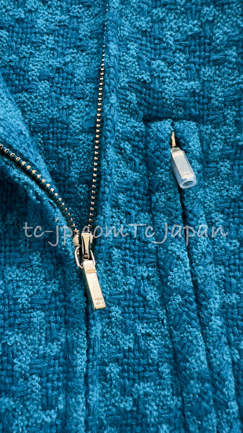 CHANEL 19A Blue Riders Wool Tweed Jacket 36 38 40 シャネル ブルー ライダース ウール ツイード ジャケット 即発