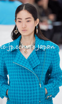 CHANEL 19A Blue Riders Wool Tweed Jacket 36 38 40 シャネル ブルー ライダース ウール ツイード ジャケット 即発