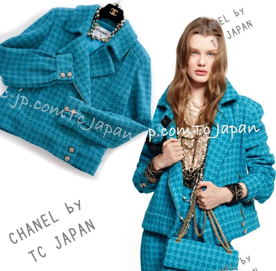 CHANEL 19A Blue Riders Wool Tweed Jacket 36 38 40 シャネル ブルー ライダース ウール ツイード ジャケット 即発
