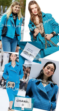 CHANEL 19A Blue Riders Wool Tweed Jacket 36 38 40 シャネル ブルー ライダース ウール ツイード ジャケット 即発