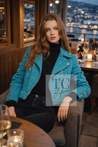 CHANEL 19A Blue Riders Wool Tweed Jacket 36 38 40 シャネル ブルー ライダース ウール ツイード ジャケット 即発