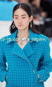 CHANEL 19A Blue Riders Wool Tweed Jacket 36 38 40 シャネル ブルー ライダース ウール ツイード ジャケット 即発