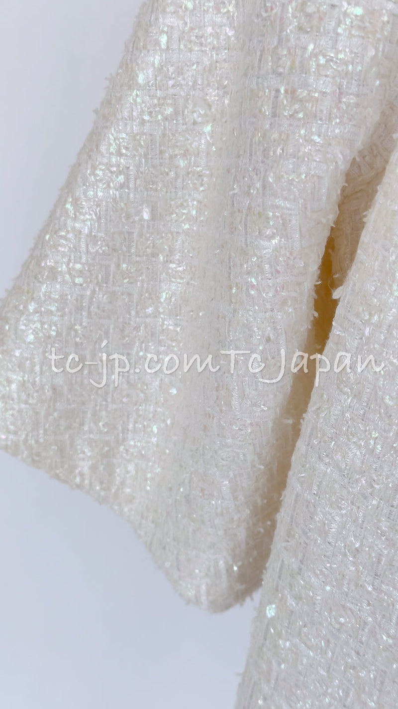 CHANEL 19S White Zipper Tweed Jacket 34 シャネル ホワイト ジッパー ツイード ジャケット 即発