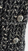 CHANEL 97A Vintage Black Gray Chevron Tweed Jacket Skirt Suit 36 38 40 シャネル ヴィンテージ ブラック グレー シェブロン ツイード ジャケット スカート スーツ 即発
