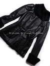 CHANEL 05A Black Rabbit Lapan Leather Jacket Coat 40 42 シャネル ブラック レザー ラビットファー ラパン ジャケット コート 即発