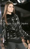 CHANEL 05A Black Rabbit Lapan Leather Jacket Coat 40 42 シャネル ブラック レザー ラビットファー ラパン ジャケット コート 即発