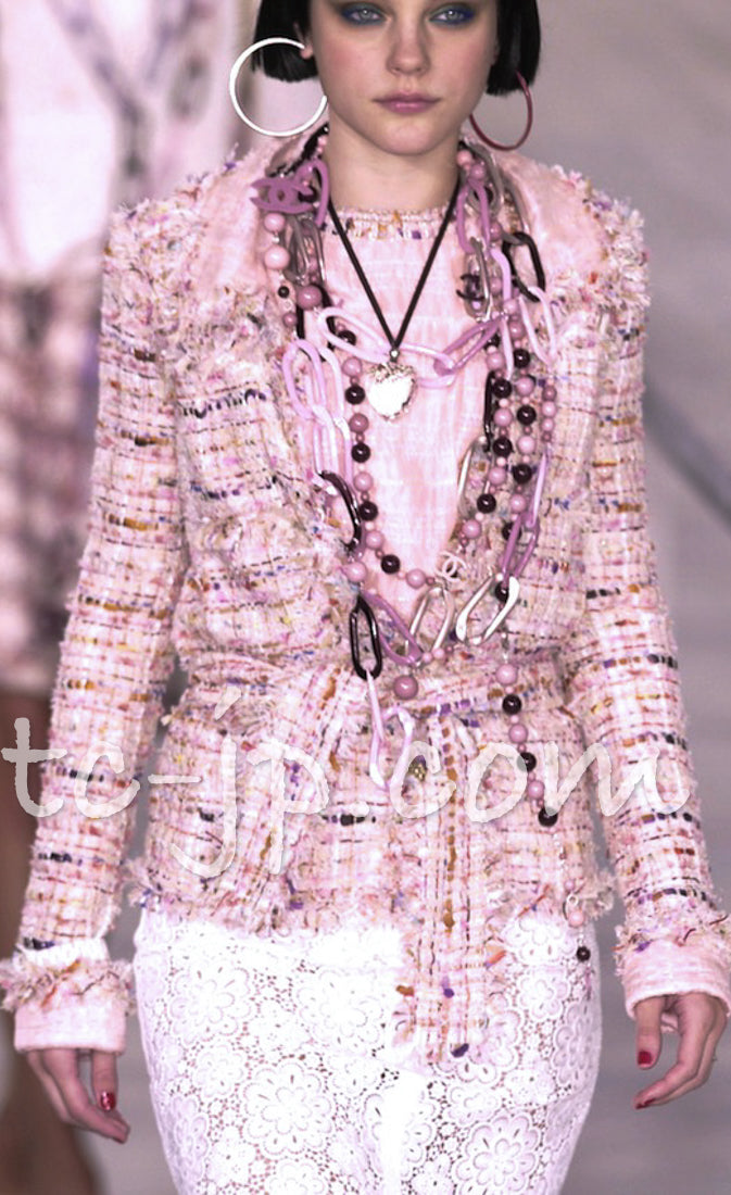 シャネル ジャケット CHANEL ピンク コットン シルク ミックス ルサージュ ツイード 04S Pink Cotton Silk Mix  Lesage Tweed Jacket – TC JAPAN