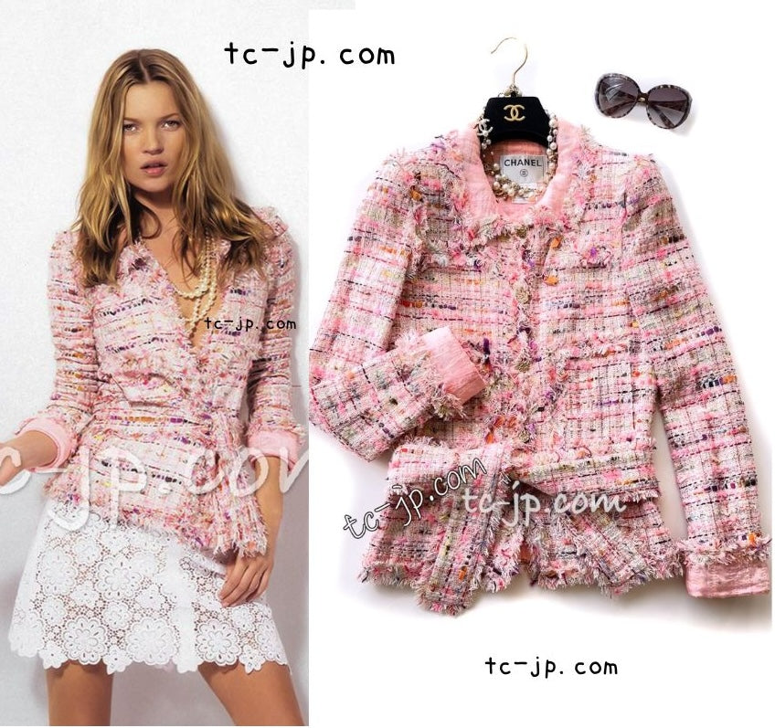 シャネル ジャケット CHANEL ピンク コットン シルク ミックス ルサージュ ツイード 04S Pink Cotton Silk Mix  Lesage Tweed Jacket – TC JAPAN