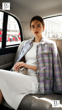 CHANEL 89A Vintage Orange Yellow Wool Tweed Jacket Coat 38 40 42 シャネル ヴィンテージ オレンジ イエロー ウール ツイード ジャケット コート 即発 - TC JAPAN