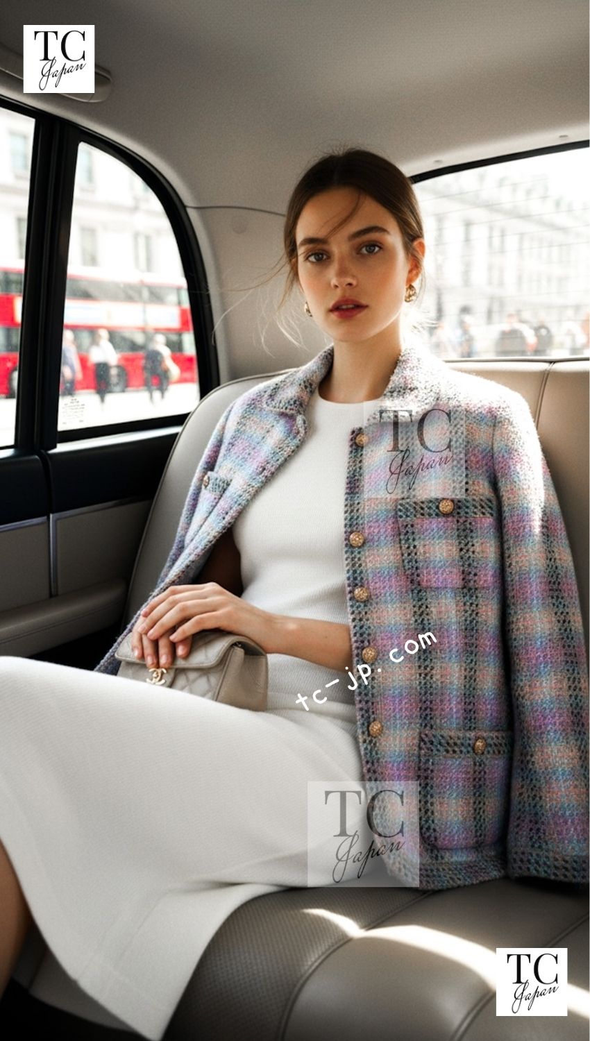 CHANEL 89A Vintage Orange Yellow Wool Tweed Jacket Coat 38 40 42 シャネル ヴィンテージ オレンジ イエロー ウール ツイード ジャケット コート 即発 - TC JAPAN
