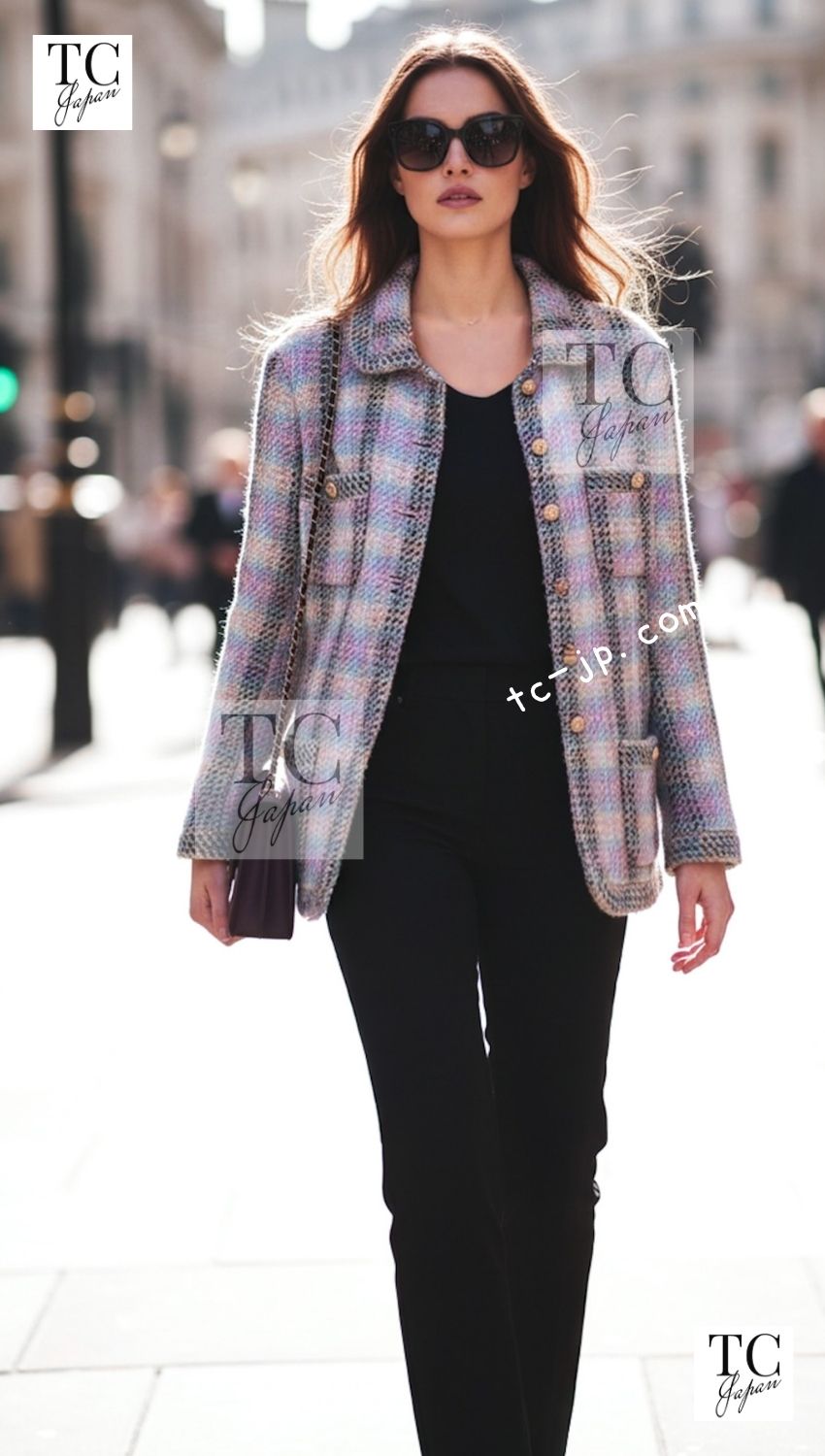 CHANEL 89A Vintage Orange Yellow Wool Tweed Jacket Coat 38 40 42 シャネル ヴィンテージ オレンジ イエロー ウール ツイード ジャケット コート 即発 - TC JAPAN