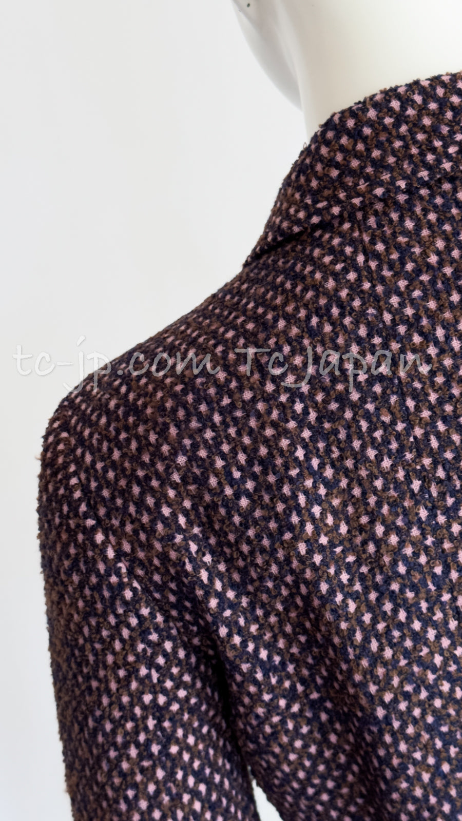 シャネル ジャケット CHANEL ヴィンテージ パープル ネイビー ウール