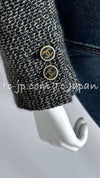 CHANEL 01A Beige Navy Mix Wool Angora Tweed Jacket 36 38 シャネル ベージュ ネイビー ミックス ウール アンゴラ ツイード ジャケット 即発