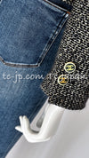 CHANEL 01A Beige Navy Mix Wool Angora Tweed Jacket 36 38 シャネル ベージュ ネイビー ミックス ウール アンゴラ ツイード ジャケット 即発