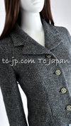 CHANEL 01A Beige Navy Mix Wool Angora Tweed Jacket 36 38 シャネル ベージュ ネイビー ミックス ウール アンゴラ ツイード ジャケット 即発