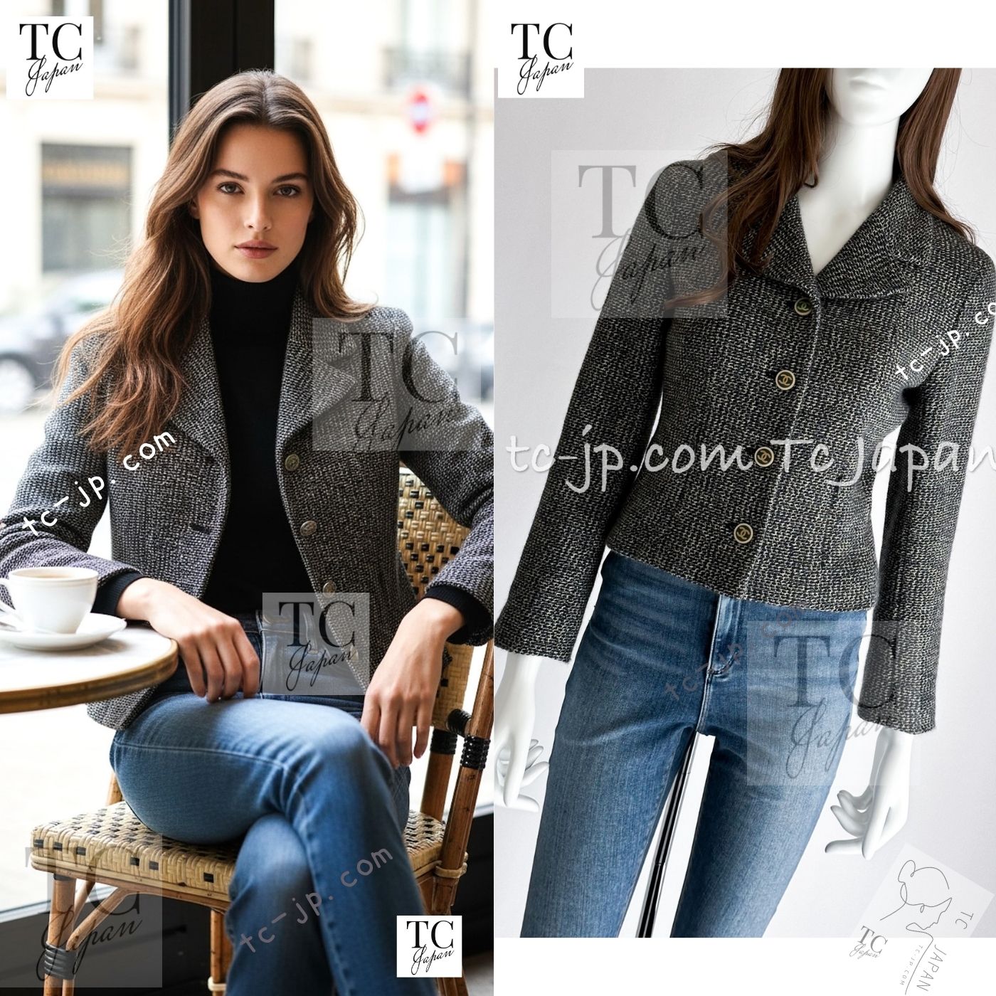 CHANEL 01A Beige Navy Mix Wool Angora Tweed Jacket 36 38 シャネル ベージュ ネイビー ミックス ウール アンゴラ ツイード ジャケット 即発