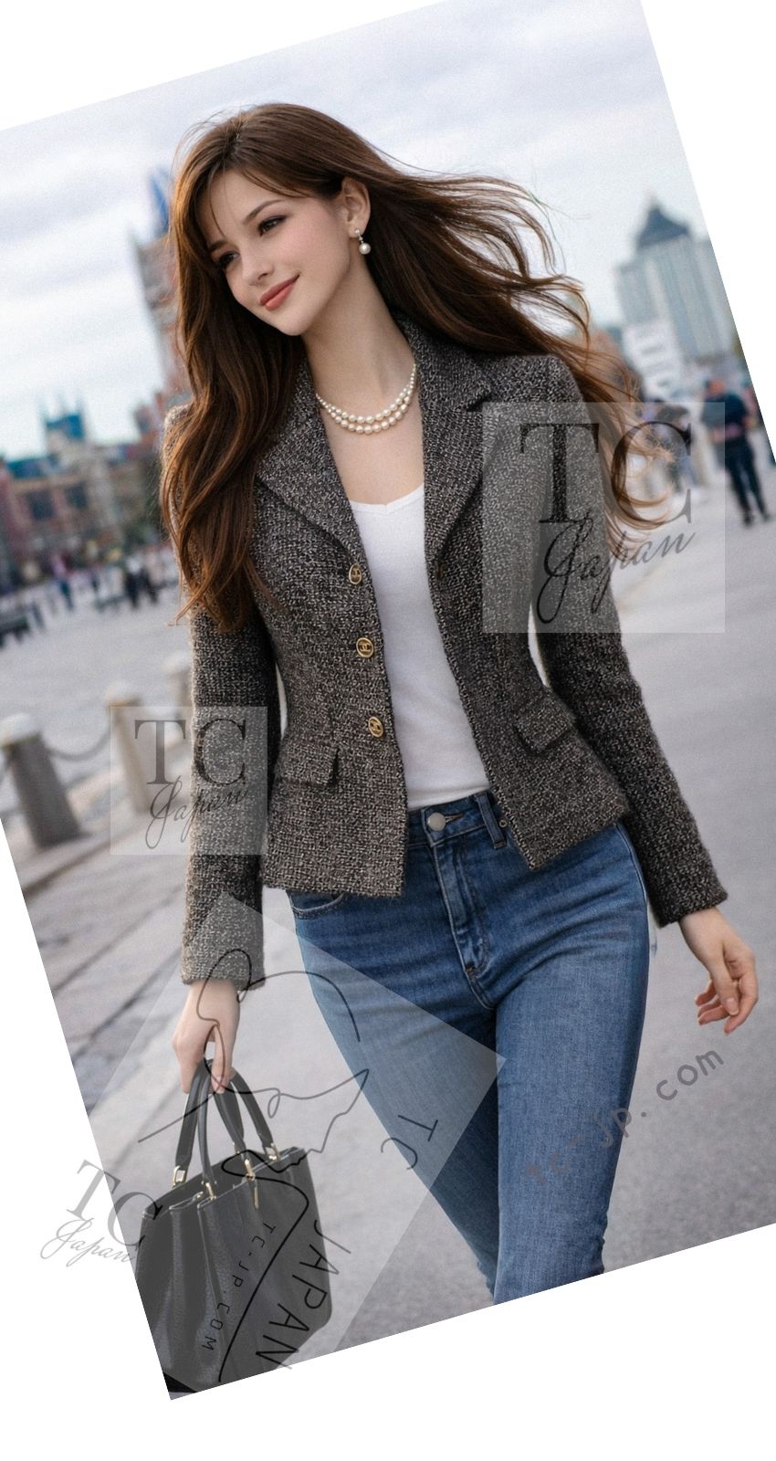 CHANEL 01A Beige Navy Mix Wool Angora Tweed Jacket 36 38 シャネル ベージュ ネイビー ミックス ウール アンゴラ ツイード ジャケット 即発