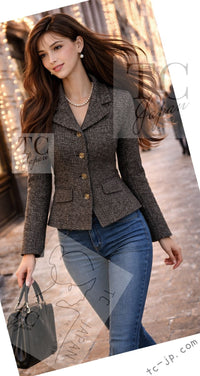 CHANEL 01A Beige Navy Mix Wool Angora Tweed Jacket 36 38 シャネル ベージュ ネイビー ミックス ウール アンゴラ ツイード ジャケット 即発