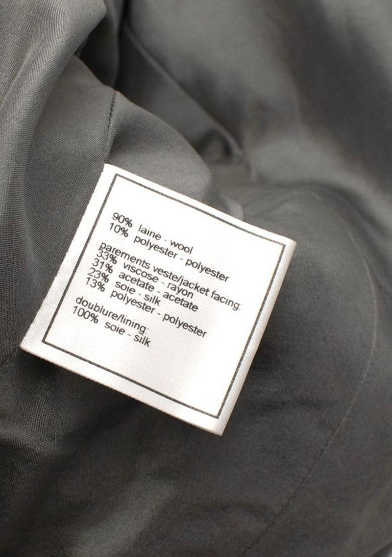 CHANEL 00A Vintage Yellow Beige Gold Gray Wool Zipper Jacket with Scarf 38 40 シャネル ヴィンテージ イエローベージュ ゴールド グレー ジッパー ウール ツイード ジャケット 即発