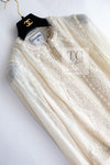 CHANEL 03S Ivory Neutral Lace Sequins Beads Cardigan Jacket 36 38 シャネル アイボリー ヌード レース スパンコール ビーズ カーディガン ジャケット 即発