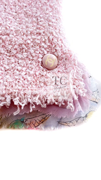 CHANEL 04C Pink Boucle Raw Edge Ice Cream Silk Trim Jacket 36 38 シャネル ピンク ブークレ ローエッジ アイスクリーム シルクトリム ジャケット 即発