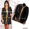 CHANEL 22S Black Sequined Gold Trim Tweed Jacket 36 38 シャネル ブラック スパンコール ゴールド トリム ジャケット 即発